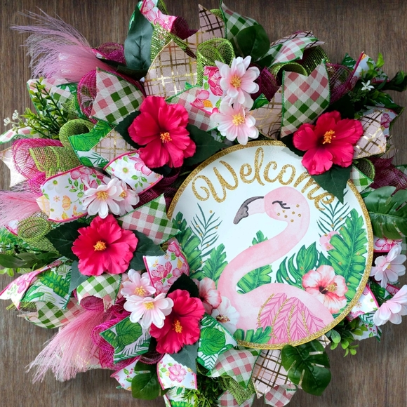 Flamingo Welcome Wreath